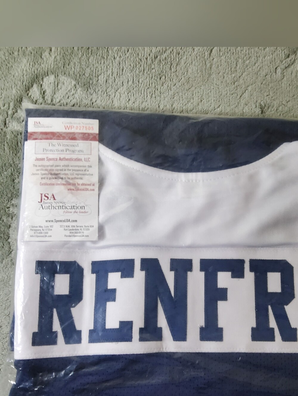 * Mel Renfro #20 Dallas Cowboys Autographed Jersey – HOF 96 – Size XL White/Blue - Picture 2 of 9